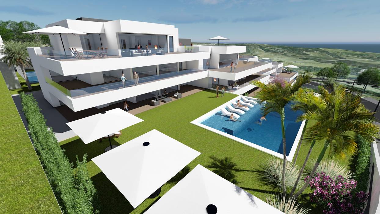 40 viviendas de lujo en Estepona Golf, MGR Arquitectura MGR Arquitectura Habitações multifamiliares