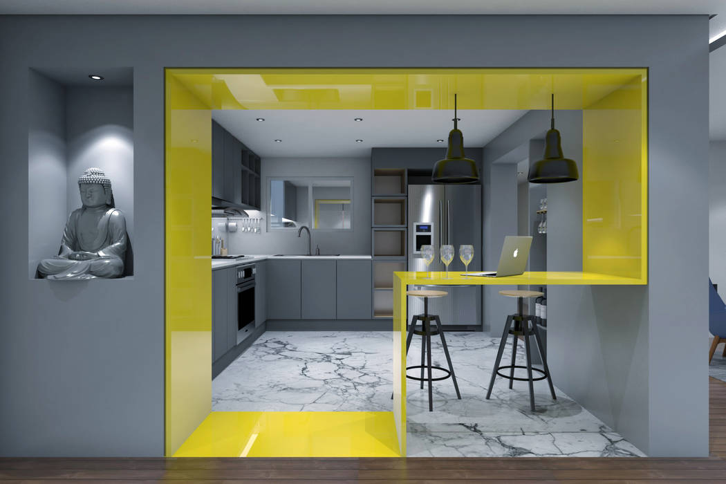 Apartment Interior Design, ST-EM Architecture ST-EM Architecture Muebles de cocinas Metal