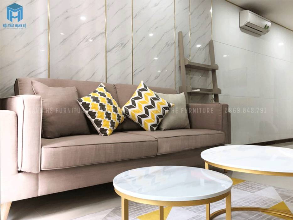 Ghế sofa chữ I phòng khách Công ty Cổ Phần Nội Thất Mạnh Hệ Phòng khách Gỗ thiết kế Transparent