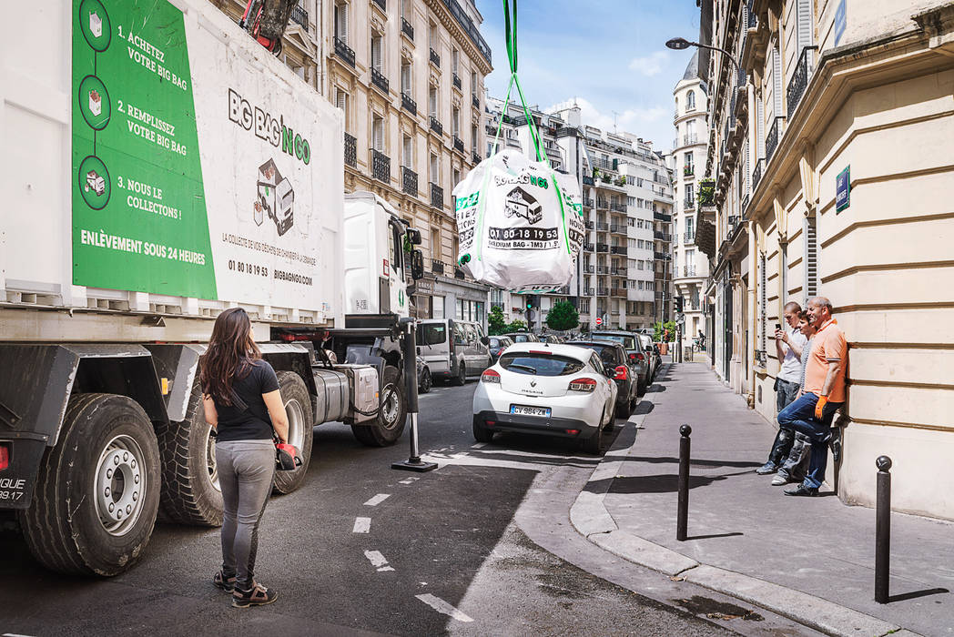 Évacuation des déchets de chantier - Appartement rue Ruhmkorff, Paris, Big Bag 'n Go Big Bag 'n Go