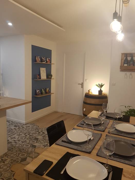 Réaménagement d'un appartement au centre de Lyon., Julie LEFEVRE - Design d'Espace et Rendu 3D Julie LEFEVRE - Design d'Espace et Rendu 3D Cocinas de estilo escandinavo