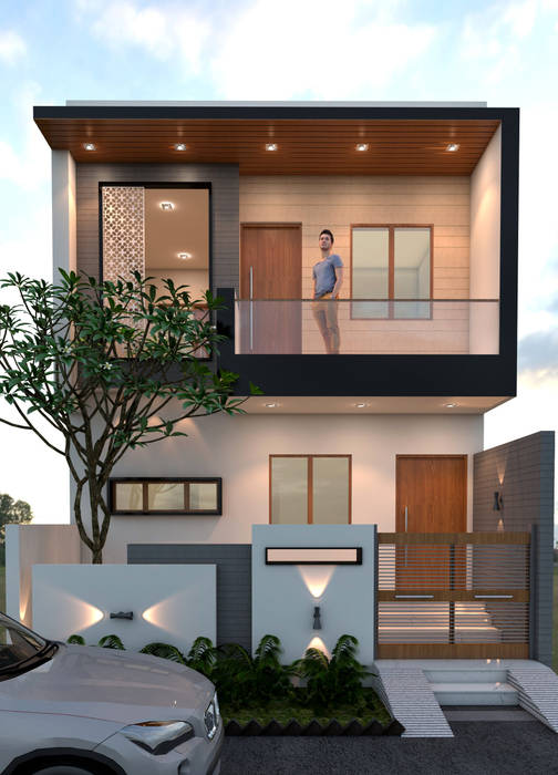 Rajesh House Ravi Prakash Architect Single family home Reinforced concrete Building,Cloud,Plant,Car,Property,Photograph,White,Hood,Light,Motor vehicle