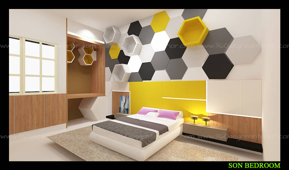 Modular Room designs, 360 Degree Interior 360 Degree Interior غرف نوم صغيرة خشب رقائقي