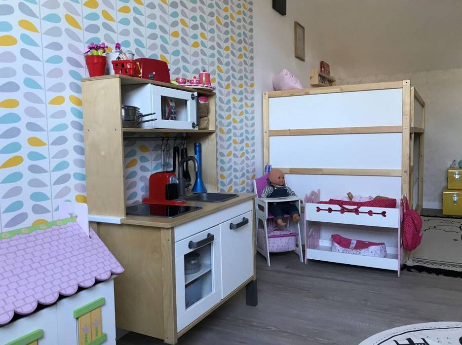 Une chambre pour trois petits enfants - Yvelines (78), Mon décorateur privé - MDP Mon décorateur privé - MDP Girls Bedroom