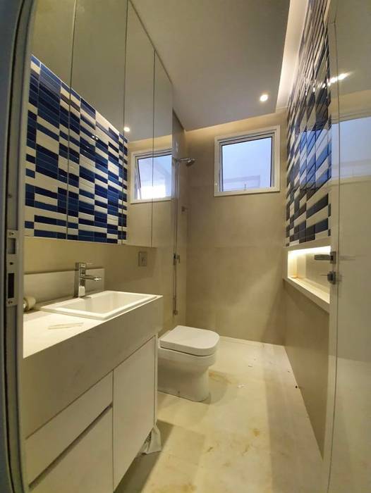 Banheiro Meninos, ISADORA MARTEL interiores ISADORA MARTEL interiores Minimal style Bathroom Ceramic