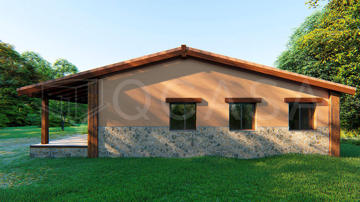 Casas de campo de estilo por qcasa.madrid. viviendas industrializadas