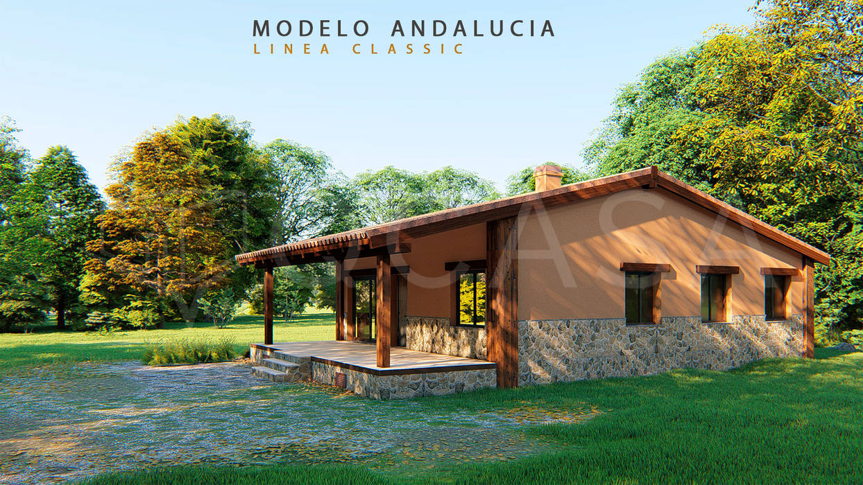 MODELO ANDALUCIA. LINEA CLASSIC, QCASA.Madrid. Viviendas industrializadas eficientes de hormigón QCASA.Madrid. Viviendas industrializadas eficientes de hormigón Casas prefabricadas Concreto