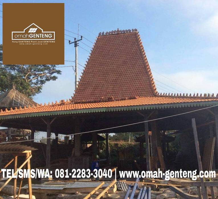 Genteng Sirap - HP/WA: 08122833040 - Omah Genteng, Omah Genteng Omah Genteng Telhados de meia água Tijolo