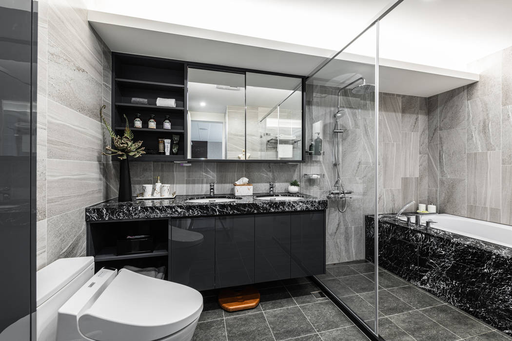 主臥浴室 你妳國際空間設計 現代浴室設計點子、靈感&圖片 大理石