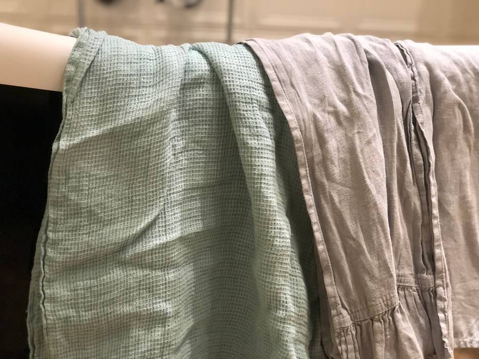 Rustykalny lniany ręcznik w kolorze Mint NatureBed Rustykalna łazienka Len Różowy lniany ręcznik, ręczniki waflowy, lniany ręcznik, len, ,Tekstylia i akcesoria
