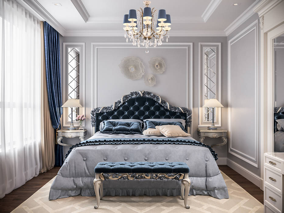Спальня Студия дизайна интерьера OBZOR Спальня в классическом стиле