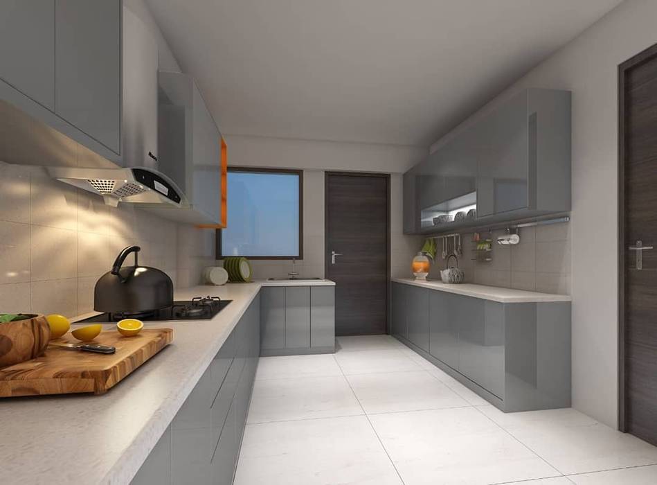 kitchen interior work Monoceros Interarch Solutions Kitchen units گلاس