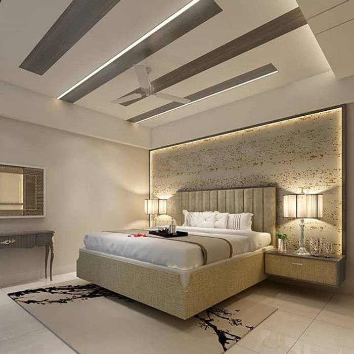 Master bedroom interior Monoceros Interarch Solutions 臥室 軟木塞 床與床頭櫃