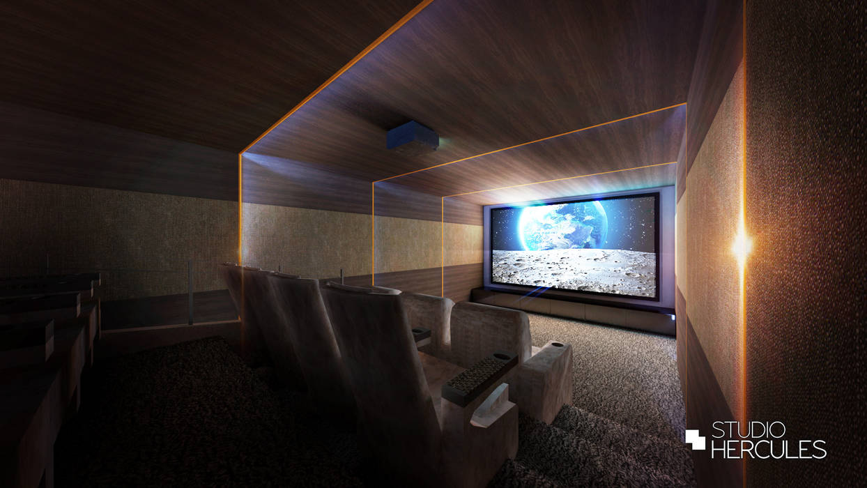 Luxe home cinema StudioHERCULES Moderne mediakamers Gebouw,huis,Televisie,Televisietoestel,Ruimte,Plat scherm,Plafond,Amusement,Weergave-apparaat,Lcd-scherm met led-achtergrondverlichting