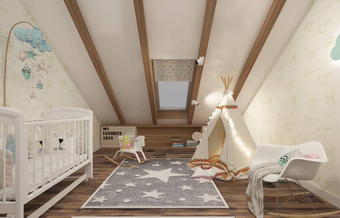 Двухуровневая квартира в Крюковщине, Торохтий Елена Торохтий Елена Baby room Wood Wood effect