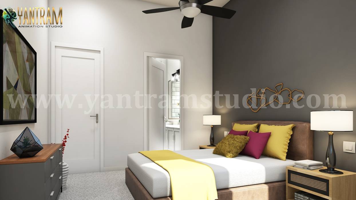 3D Interior Rendering ​studio Yantram Animation Studio Corporation 小さな寝室 architectural, bedroom, interior, rendering, studio, services,3D Interior Rendering ​studio