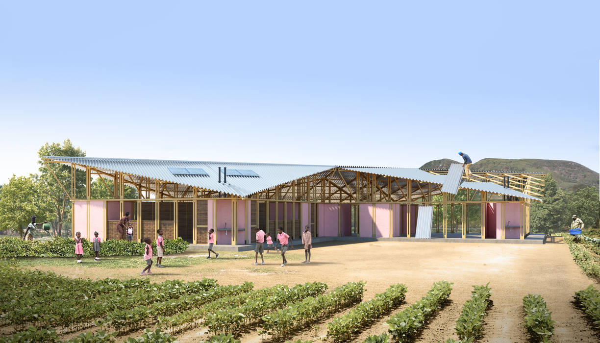 ESCUELA RURAL EN HAITI UN estudio CO / Arquitectura Casas de madera Madera maciza Multicolor ESCUELA