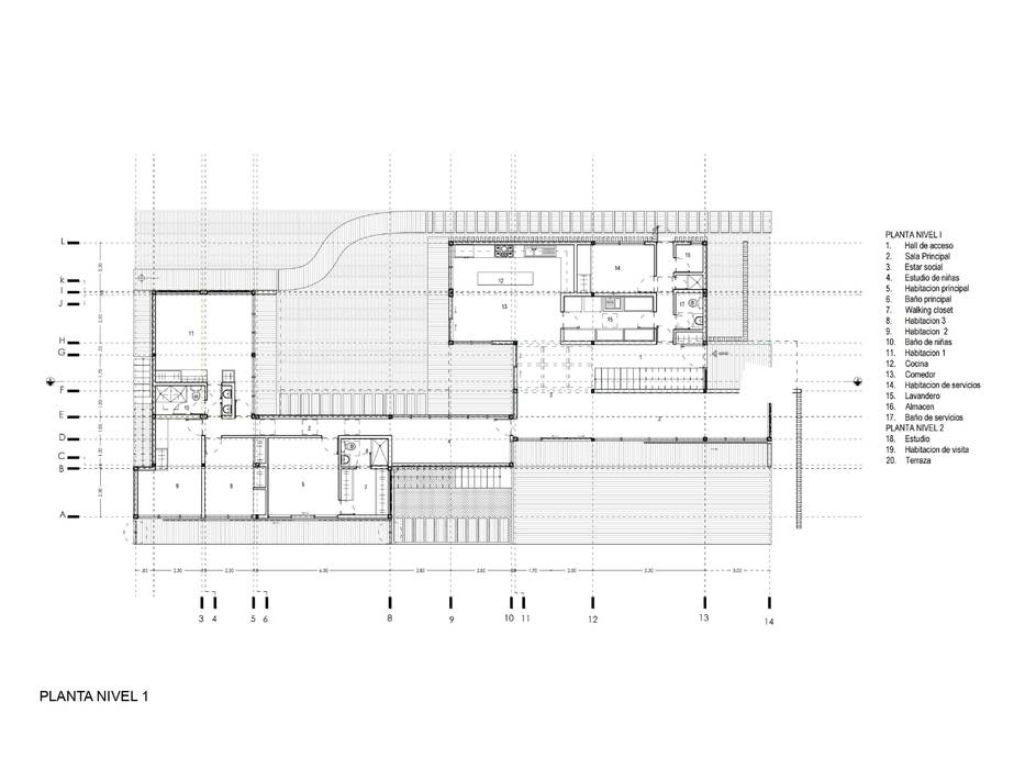 Planta Casa las 5 niñas Hamaca Arquitectura SpA Casas unifamiliares