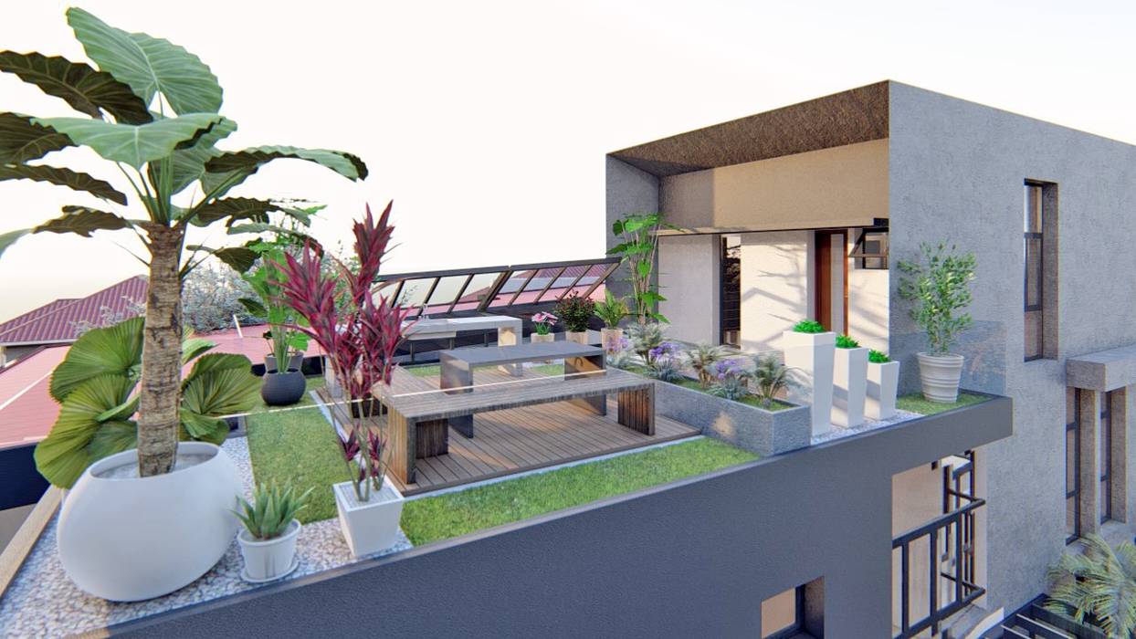 Roof Garden Structura Architects Zen garden Wood Wood effect