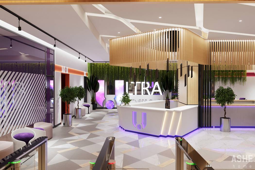 Дизайн интерьеров фитнесс-клуба ULTRA в Ульяновске, Студия авторского дизайна ASHE Home Студия авторского дизайна ASHE Home Commercial spaces Commercial Spaces