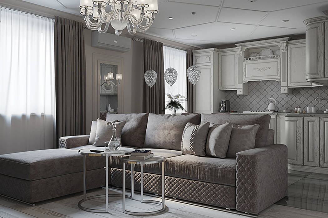 Гостиная Amadeus Гостиная в классическом стиле Мрамор дизайн гостиной, классический интерьер, неоклассика в интерьере, серый цвет в интерьере