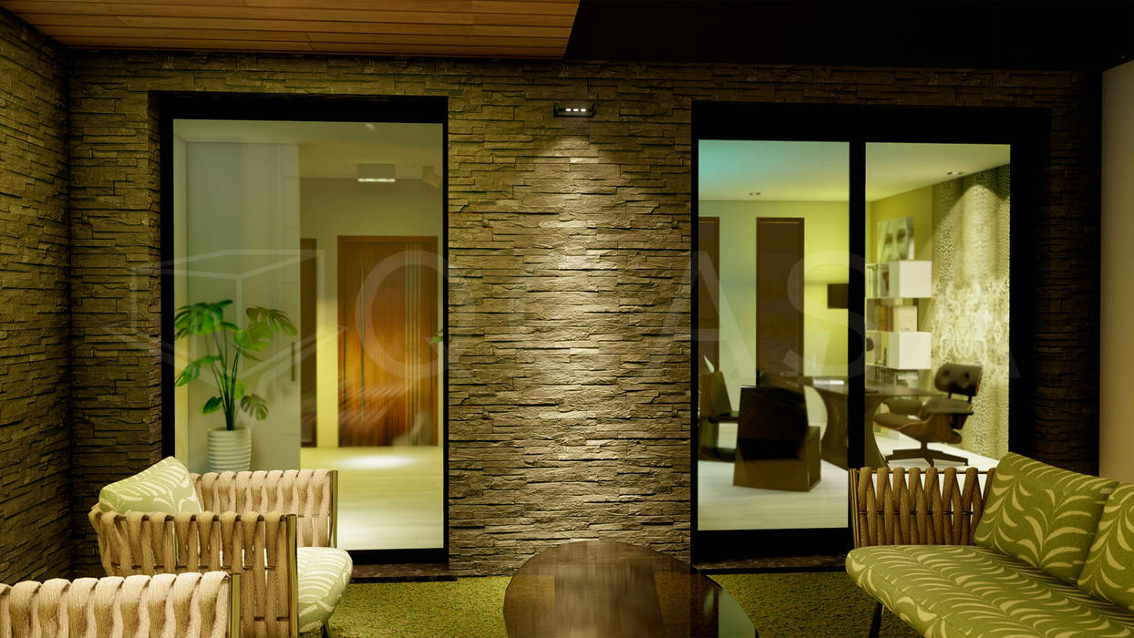 Patio a cielo abierto qcasa.madrid. viviendas industrializadas