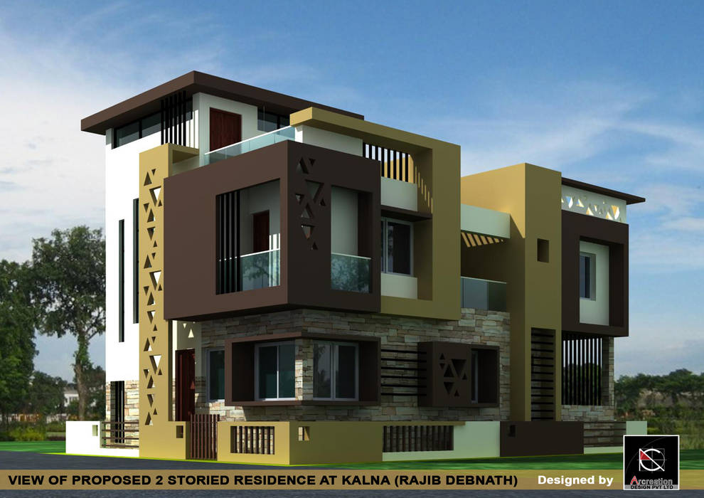 Private Residence at Kalna, ARCREATION DESIGN PVT LTD ARCREATION DESIGN PVT LTD منزل بنغالي