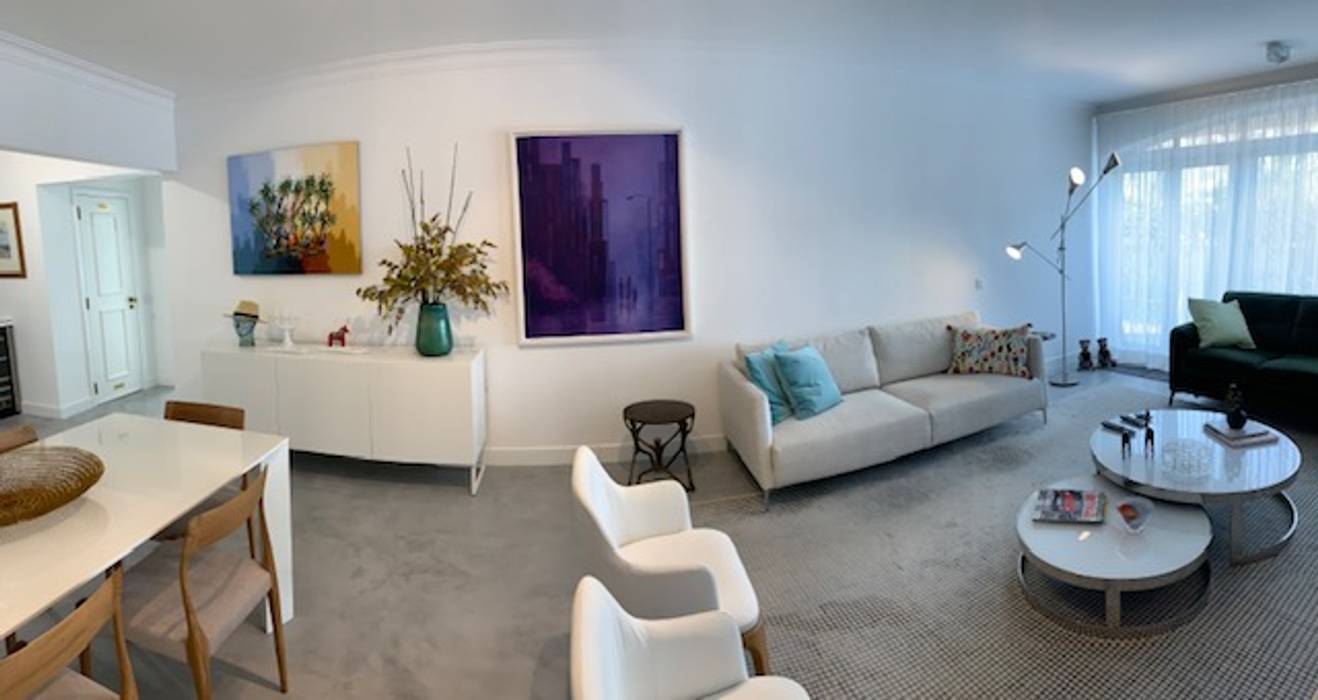Sala de Estar com móveis modernos italianos NEUSA MORO Salas de estar modernas
