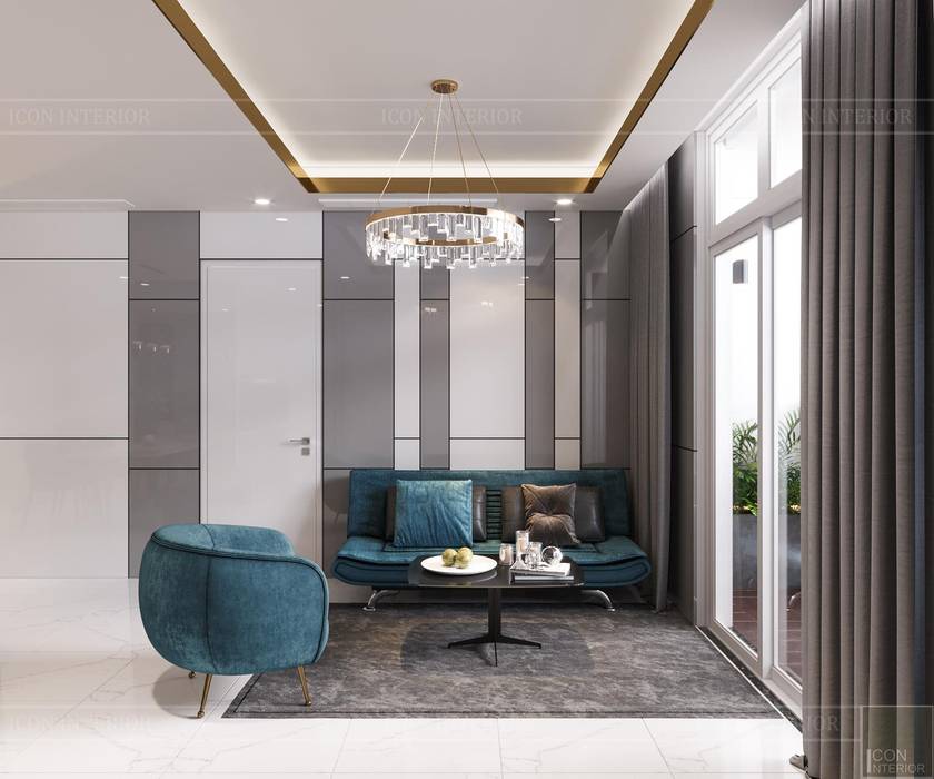 Thiết kế nội thất hiện đại: Không gian thanh lịch của căn hộ chung cư, ICON INTERIOR ICON INTERIOR Salon moderne