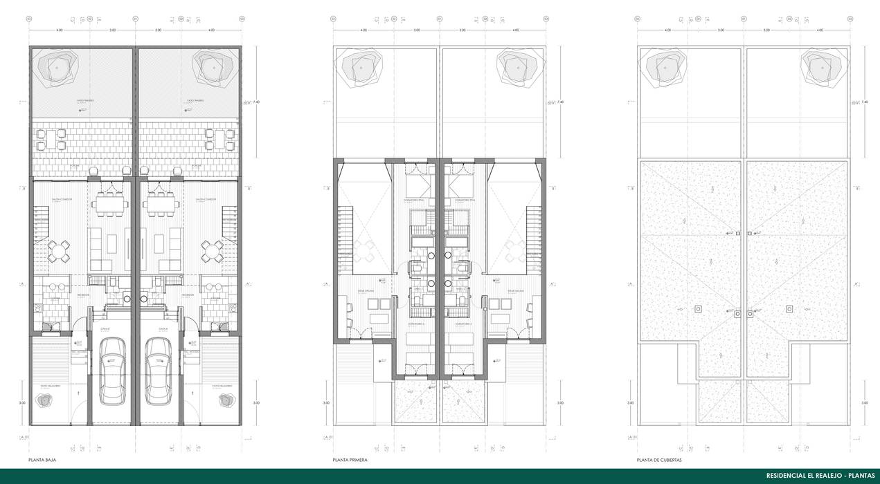 EL REALEJO - PLANOS DE PLANTAS Agoin Casas adosadas vivienda,fachada,blanco,piedra,unifamiliar