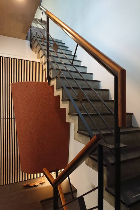 室內設計 登豐建設 Office, 黃耀德建築師事務所 Adermark Design Studio 黃耀德建築師事務所 Adermark Design Studio Stairs