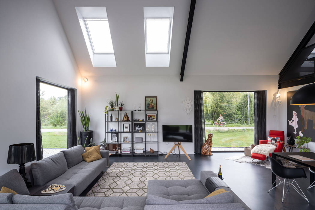 Moderne schuurwoning | Bruchem, JADE architecten JADE architecten Modern living room