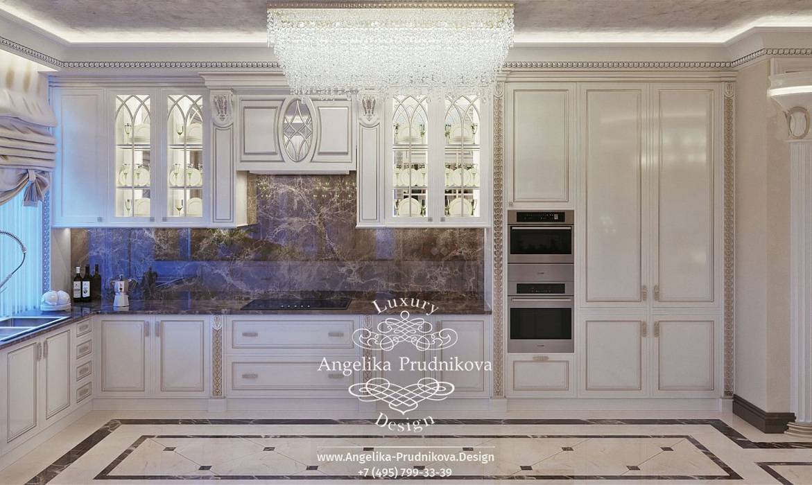 Дизайн-проект интерьера элитной квартиры Дизайн-студия элитных интерьеров Анжелики Прудниковой Кухня в классическом стиле