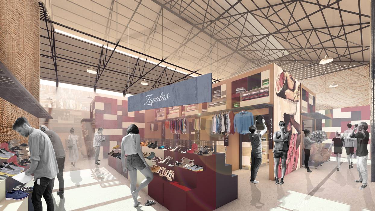 Mercado de Granos, Barranquilla, Oleb Arquitectura & Interiorismo Oleb Arquitectura & Interiorismo مساحات تجارية محلات تجارية