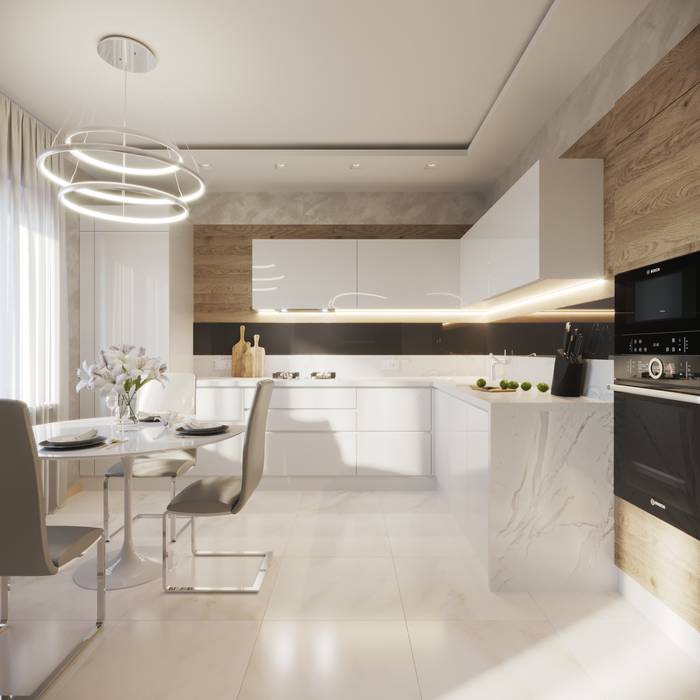 Дизайн-проект двухкомнатной квартиры, Дизайн-бюро "ДА!" Дизайн-бюро 'ДА!' Kitchen