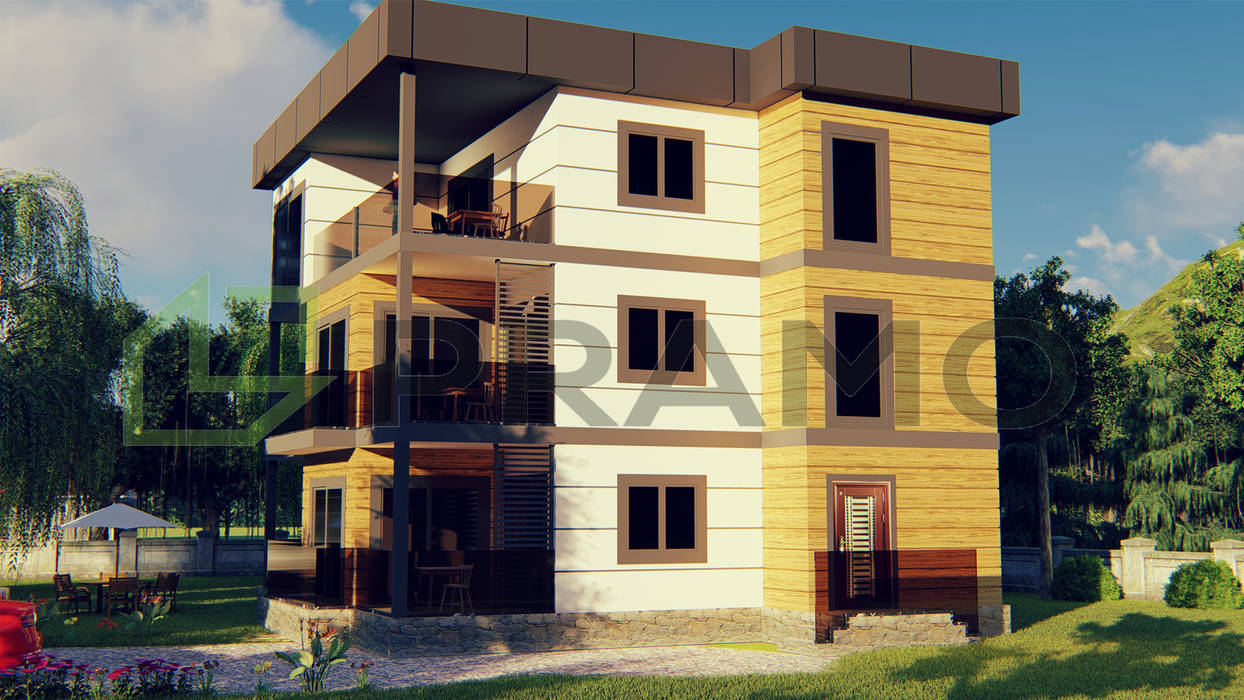 ERDEK HAFİF ÇELİK 3 KATLI KONUT PROJESİ, PRAMO PREFABRİCATED & STEEL PRAMO PREFABRİCATED & STEEL Prefabricated Home OSB