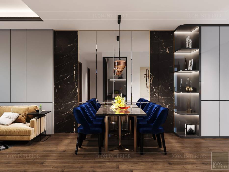 Thiết kế căn hộ hiện đại - mảnh ghép cuối hoàn thiện cuộc sống trong mơ, ICON INTERIOR ICON INTERIOR Ruang Makan Modern