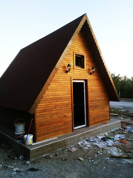 Doğayla İç İçe Tek Katlı Hafif Çelik Bir Ev - Bungalov, ASK MİMARLIK İNŞAAT ASK MİMARLIK İNŞAAT บ้านและที่อยู่อาศัย ไม้ Wood effect