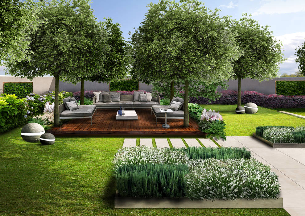Il Giardino della grande villa, Verde Progetto - Adriana Pedrotti Garden Designer Verde Progetto - Adriana Pedrotti Garden Designer Antejardines