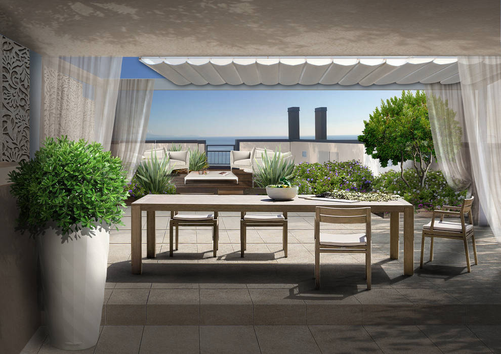 Il terrazzi a Salerno, Verde Progetto - Adriana Pedrotti Garden Designer Verde Progetto - Adriana Pedrotti Garden Designer Modern Terrace