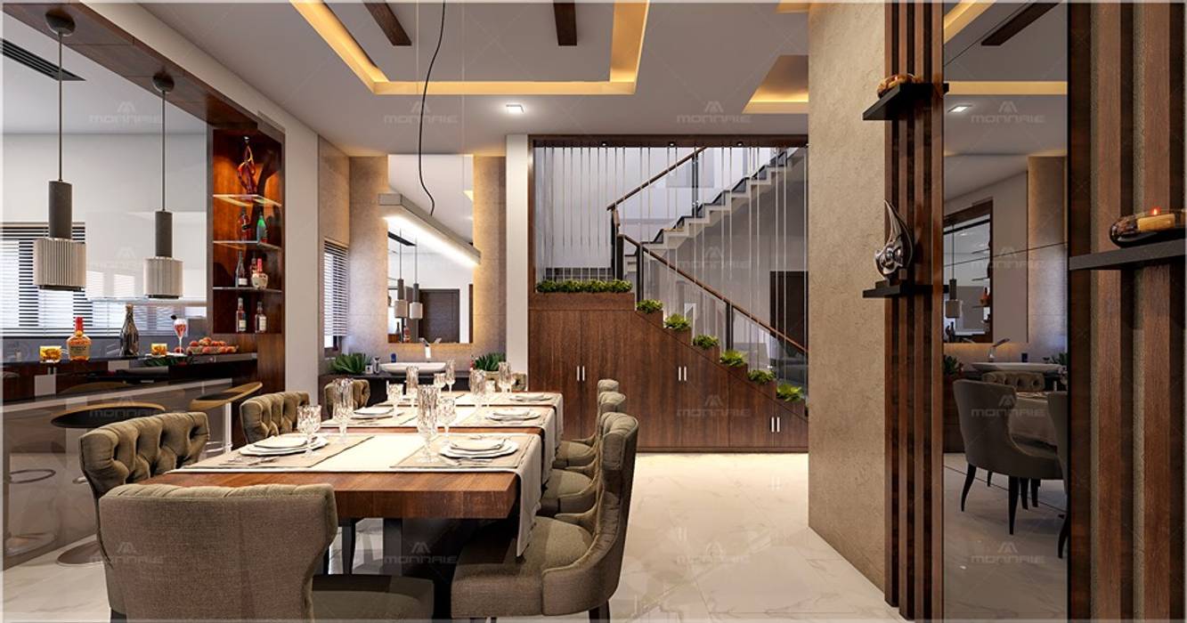 Luxurious and Modern Dining Room Designs... Monnaie Interiors Pvt Ltd Asian style dining room