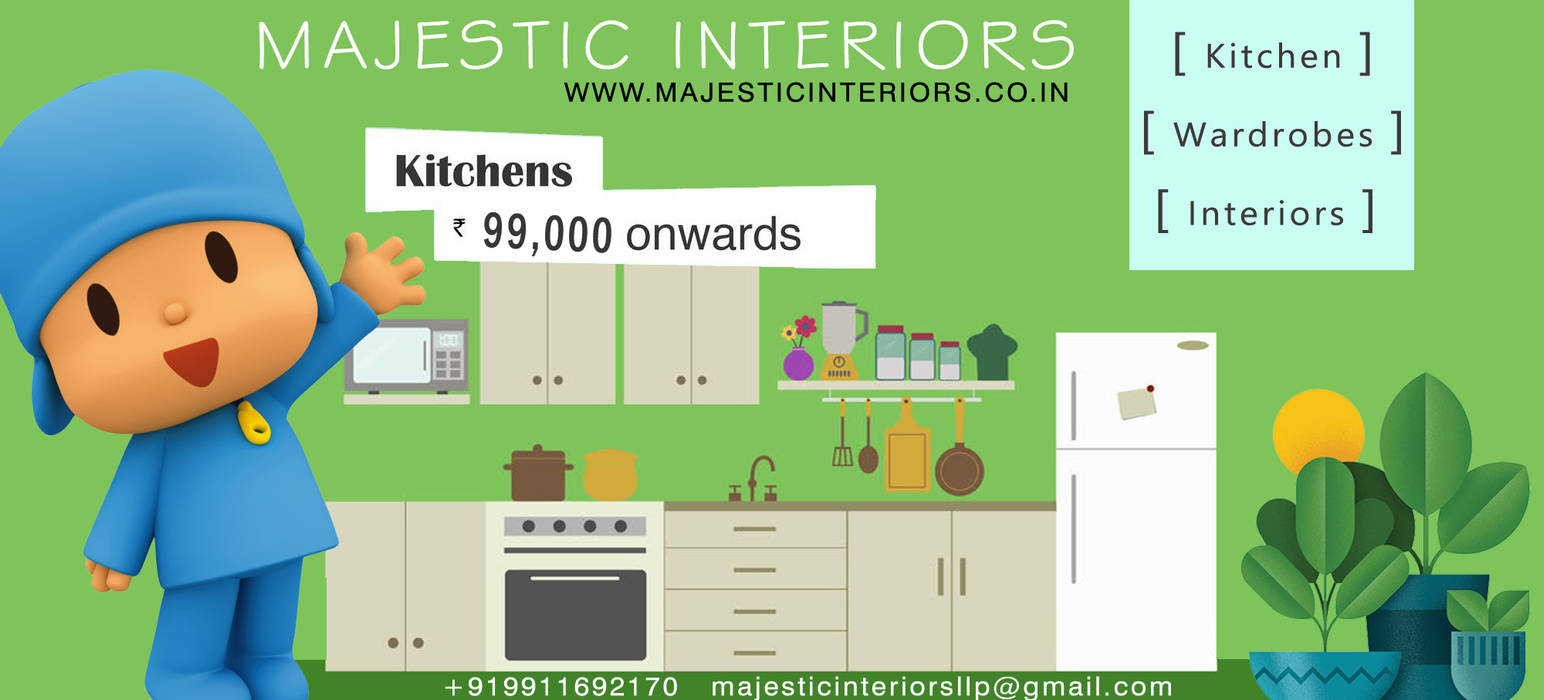 MODULAR KITCHEN DEALERS OR MANUFACTURERS IN FARIDABAD, MAJESTIC INTERIORS | Best Interior Designers in Faridabad MAJESTIC INTERIORS | Best Interior Designers in Faridabad غرف نوم صغيرة الخشب هندسيا Transparent