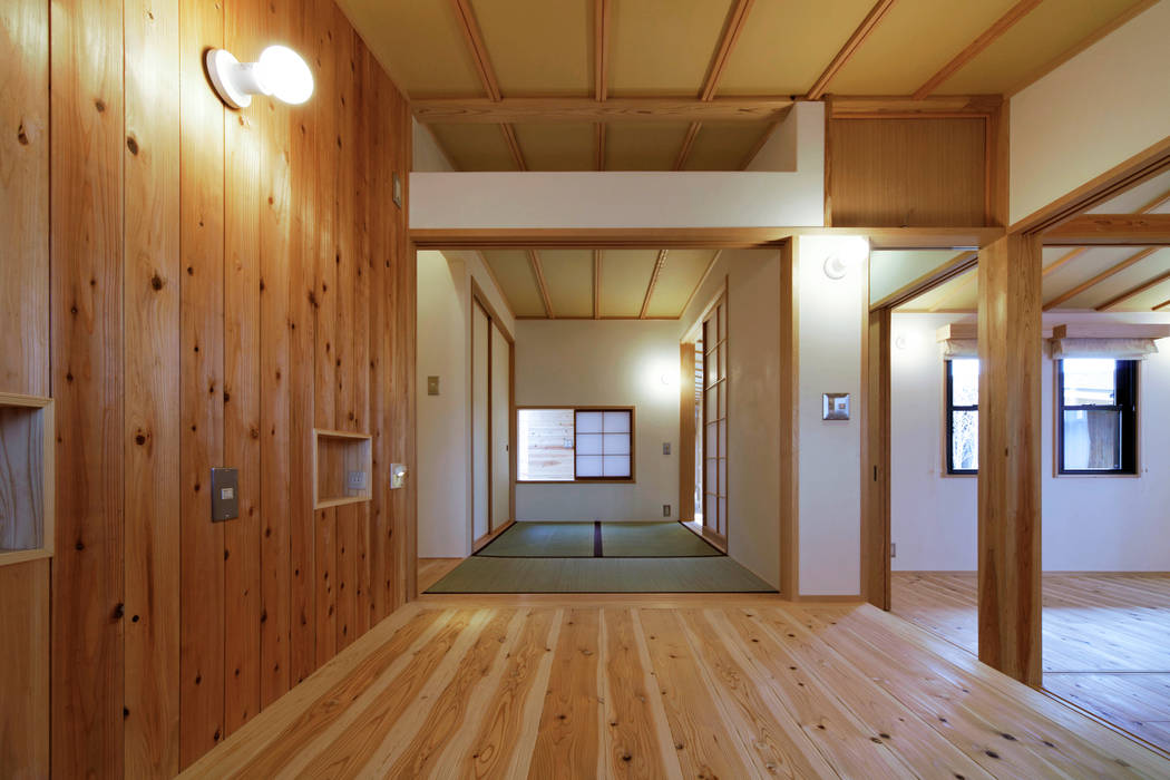 木蔭の家, 山道勉建築 山道勉建築 Kamar tidur kecil Kayu Wood effect