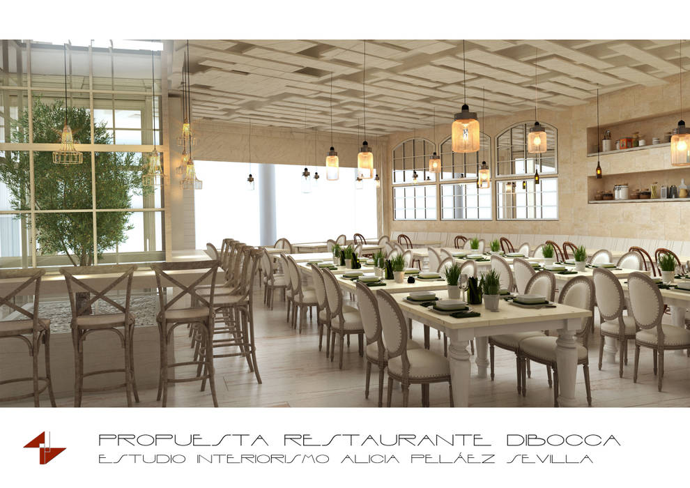 Restaurante Dibocca Madrid, Alicia Peláez Sevilla - Interiorismo y Decoración Alicia Peláez Sevilla - Interiorismo y Decoración Comedores