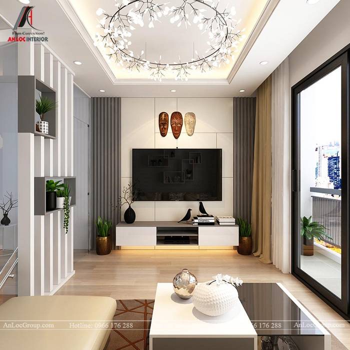 Mẫu nội thất nhà phố đẹp tại Vĩnh Phúc, Nội Thất An Lộc Nội Thất An Lộc Modern living room