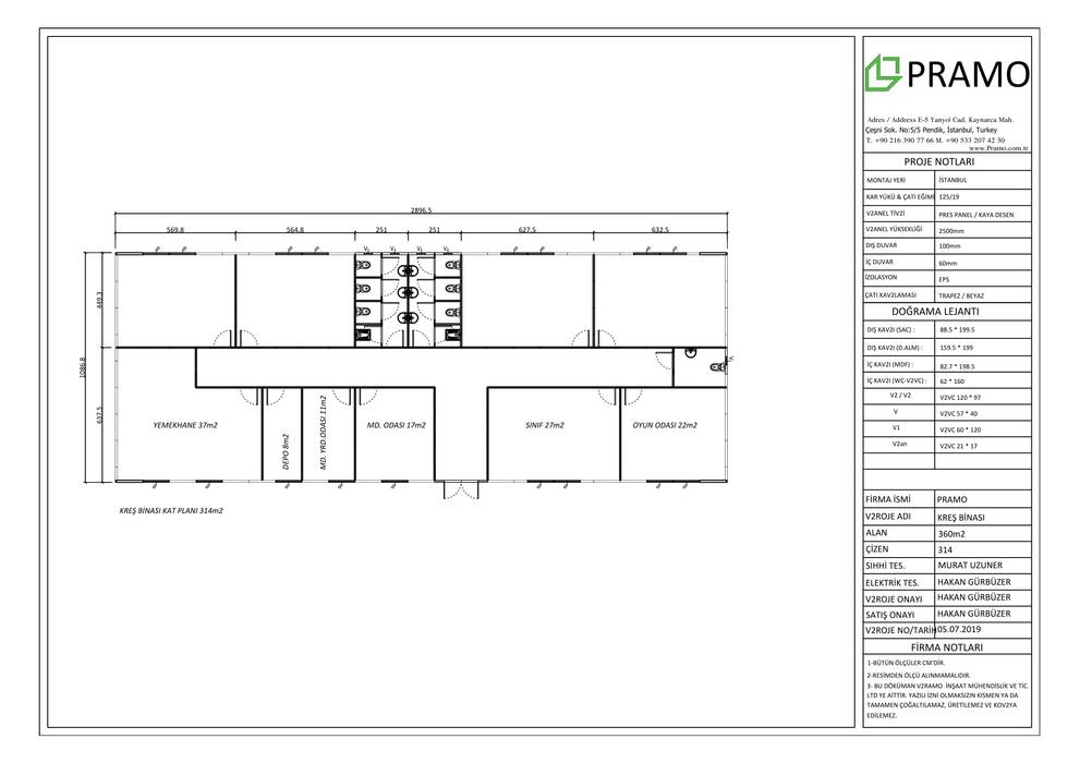 OKUL VE KREŞ BİNALARI- ÇANAKKALE, PRAMO PREFABRİCATED & STEEL PRAMO PREFABRİCATED & STEEL Floors OSB