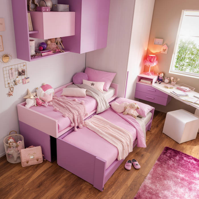 Cameretta a ponte KC416, Moretti Compact Moretti Compact Girls Bedroom