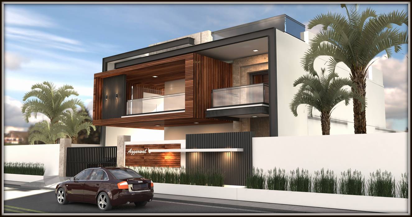 Residence 500sqmt, Inception Design Cell Inception Design Cell منزل بنغالي الخشب البلاستيك المركب