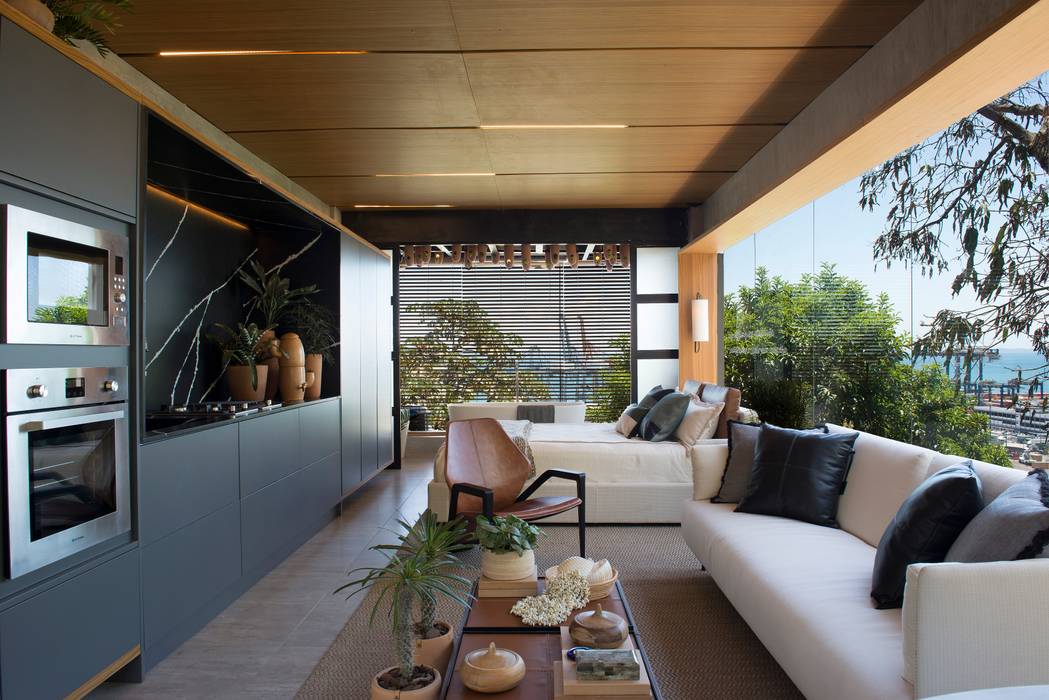 LOFT "Meio Bossa Nova e Rock'n'Roll" - CASA COR BAHIA 2018, Jéssica Araújo Arquitetura Jéssica Araújo Arquitetura Living room