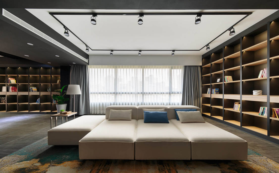墨研 Live-in Letters, ADC室內設計 ADC室內設計 Minimalist living room Wood-Plastic Composite
